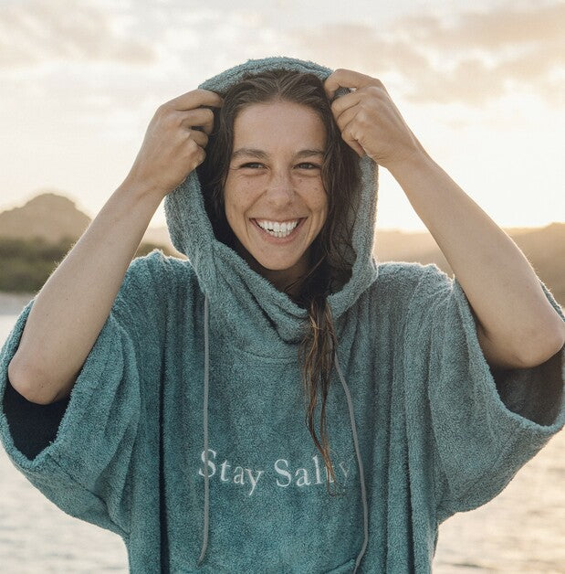 Bamboo Winter Poncho Smoke blue