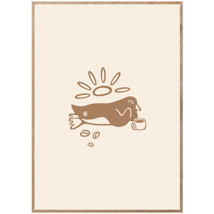 RELAXED COFFEE PENGUIN POSTER