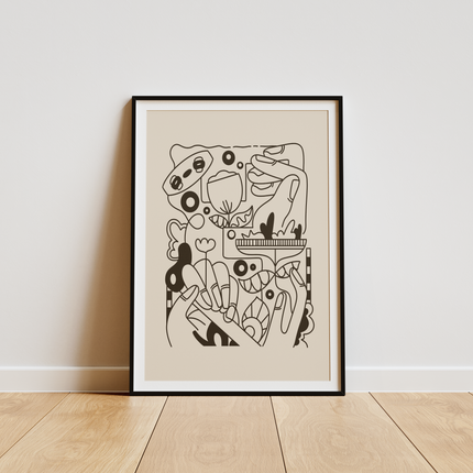 KITE LINE ART POSTER - mijosurf