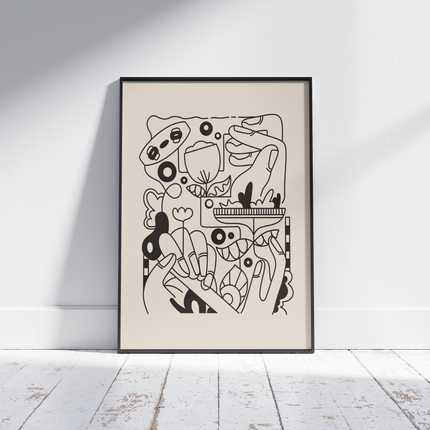 KITE LINE ART POSTER - mijosurf