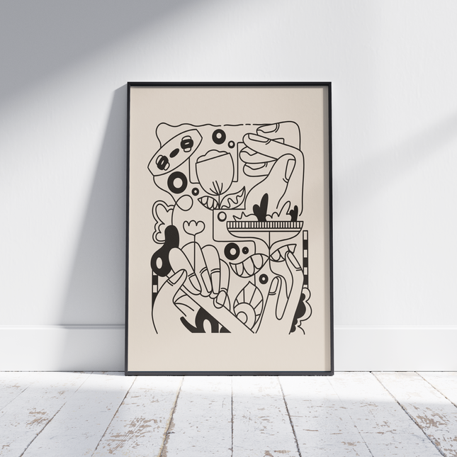 KITE LINE ART POSTER - mijosurf