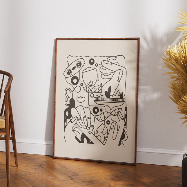 KITE LINE ART POSTER - mijosurf