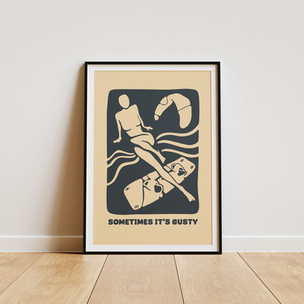 SOMETIMES ITS GUSTY POSTER - mijosurf