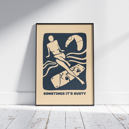 SOMETIMES ITS GUSTY POSTER - mijosurf