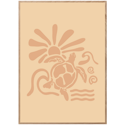 SURF TURTLE SUN POSTER