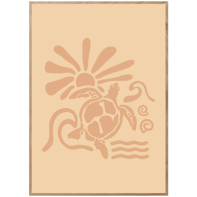 SURF TURTLE SUN POSTER