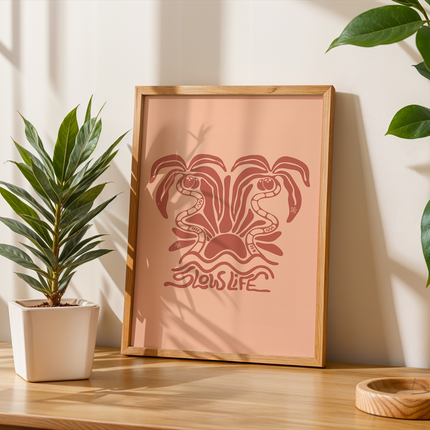 SLOW LIFE PALMS POSTER