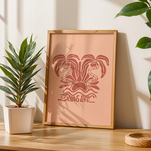 SLOW LIFE PALMS POSTER