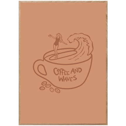 COFFEE AND WAVES POSTER