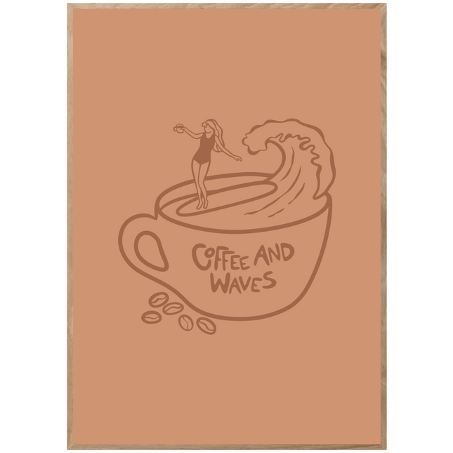COFFEE AND WAVES POSTER