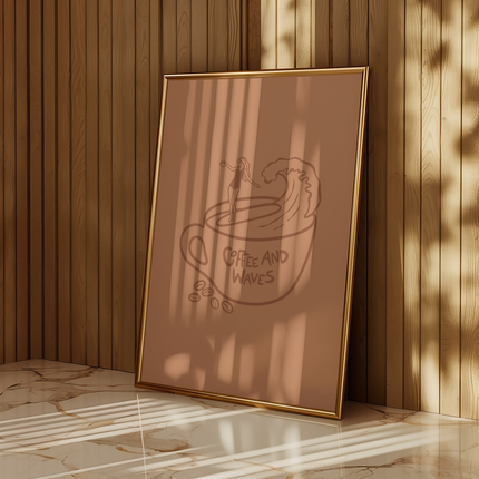 COFFEE AND WAVES POSTER