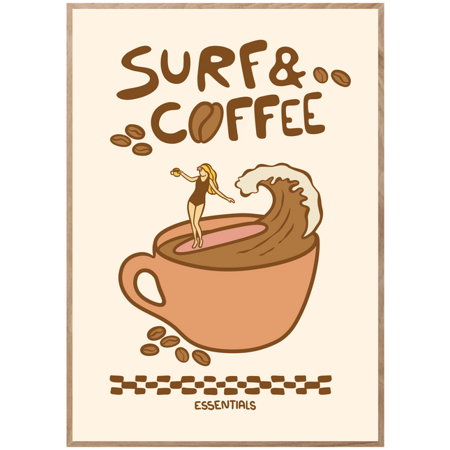 SURF AND COFFEE POSTER