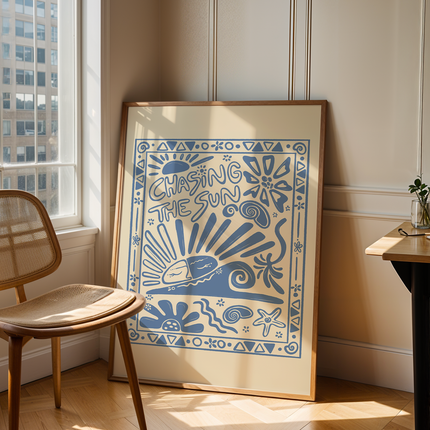 CHASING THE SUN BLUE POSTER