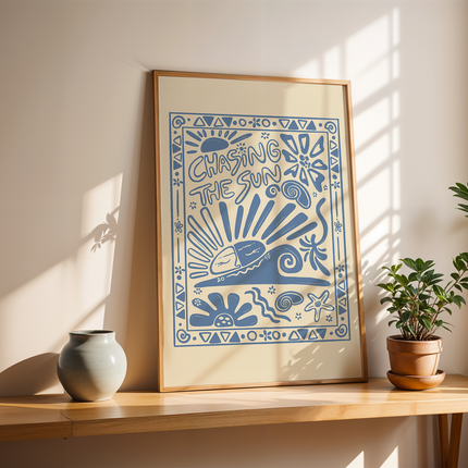 CHASING THE SUN BLUE POSTER