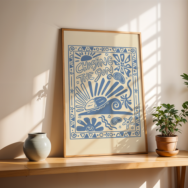 CHASING THE SUN BLUE POSTER