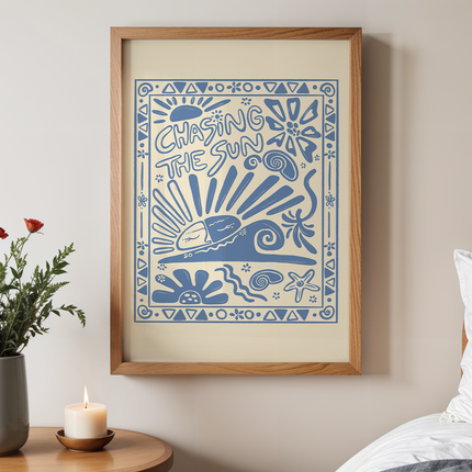 CHASING THE SUN BLUE POSTER