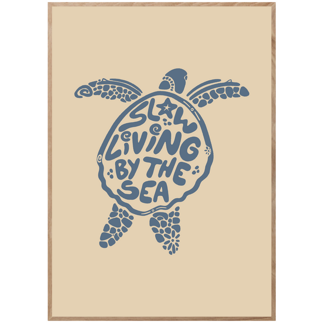 SLOW LIVING BY THE SEA POSTER