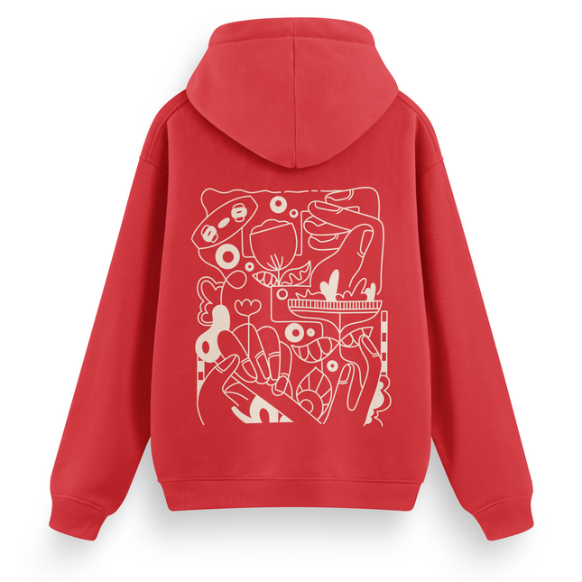 Kite Line Art Hoodie Oversized