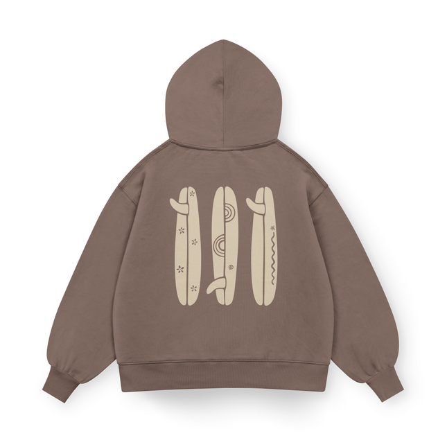 Felpa oversize con cappuccio Boho Surfboard