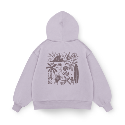 Felpa con cappuccio Oversized "Vibrazioni da spiaggia"