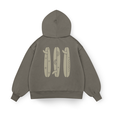 Felpa oversize con cappuccio Boho Surfboard