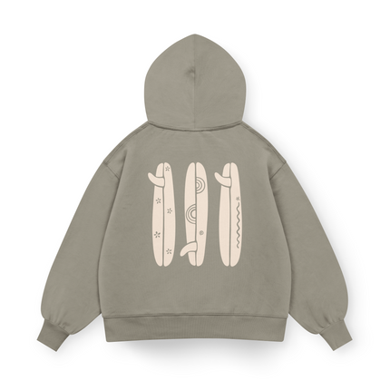 Felpa oversize con cappuccio Boho Surfboard