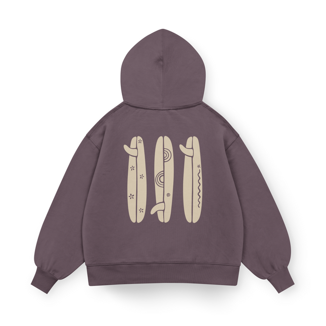 Felpa oversize con cappuccio Boho Surfboard