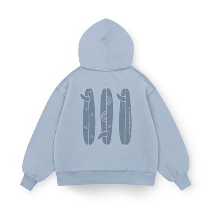 Felpa oversize con cappuccio Boho Surfboard