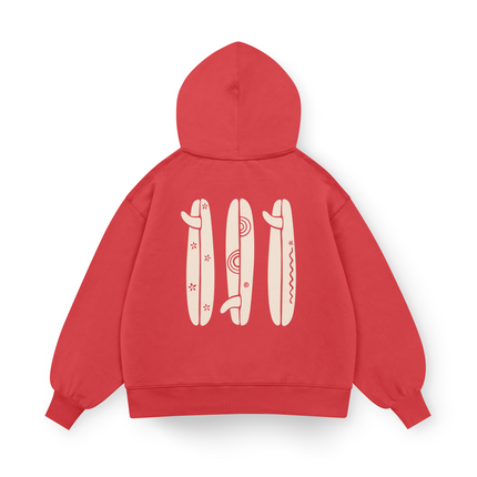 Felpa oversize con cappuccio Boho Surfboard