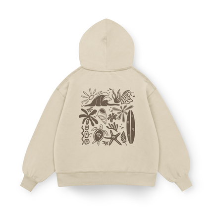 Felpa con cappuccio Oversized "Vibrazioni da spiaggia"