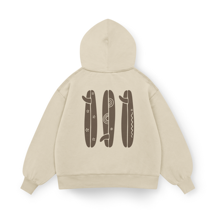 Felpa oversize con cappuccio Boho Surfboard