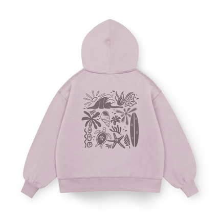 Felpa con cappuccio Oversized "Vibrazioni da spiaggia"