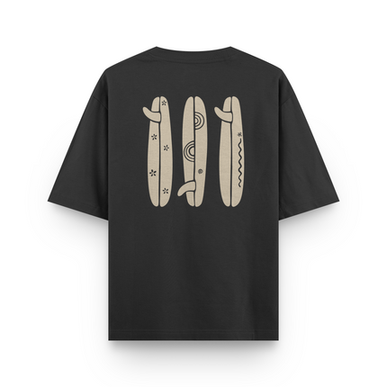 T-shirt Boho Oversize con Tavola da Surf