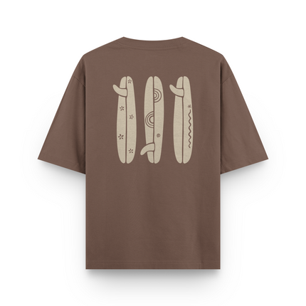 T-shirt Boho Oversize con Tavola da Surf
