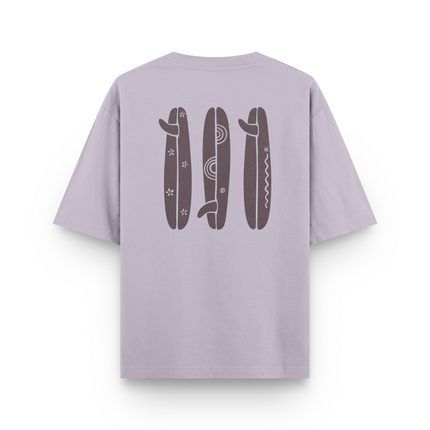 T-shirt Boho Oversize con Tavola da Surf