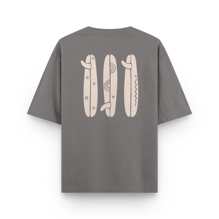T-shirt Boho Oversize con Tavola da Surf