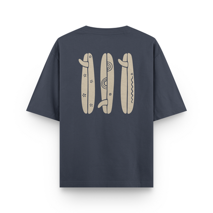 T-shirt Boho Oversize con Tavola da Surf