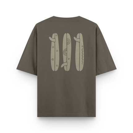 T-shirt Boho Oversize con Tavola da Surf