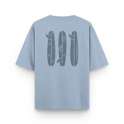 T-shirt Boho Oversize con Tavola da Surf