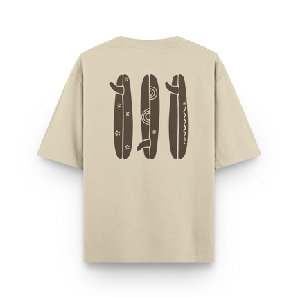 T-shirt Boho Oversize con Tavola da Surf