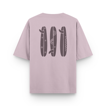 T-shirt Boho Oversize con Tavola da Surf