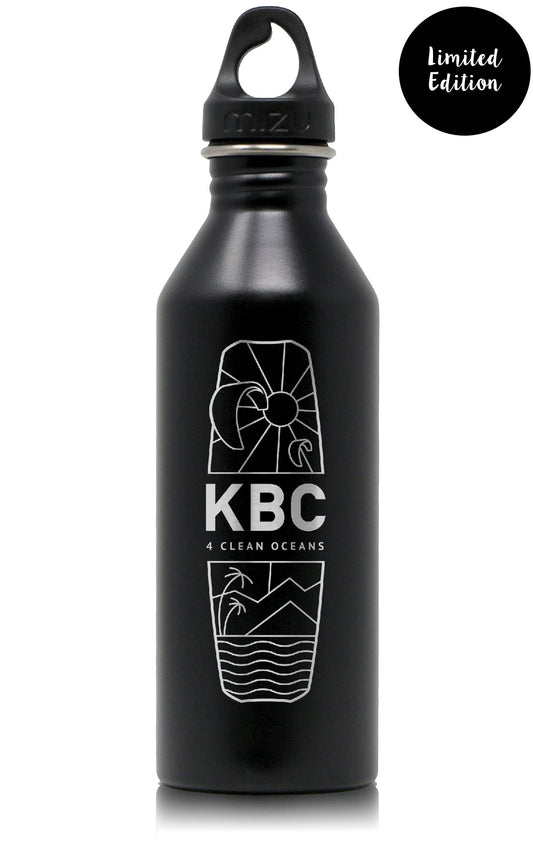 KBC Water Bottle 4CLEAN OCEANS [Design: BOARD] Black (LASER ETCHING) 780 ml