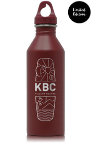 KBC Water Bottle 4CLEAN OCEANS [Design: BOARD] Burgundy (LASER ETCHING) 780 ml